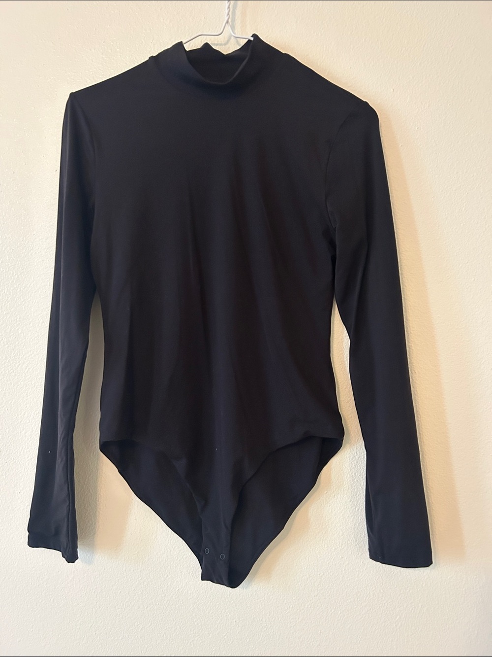 Black Long-Sleeve Mock Neck Bodysuit - Women